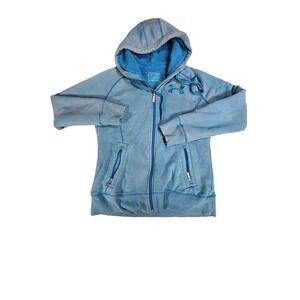 Women’s under armour full zip cold gear blue hoodie medium